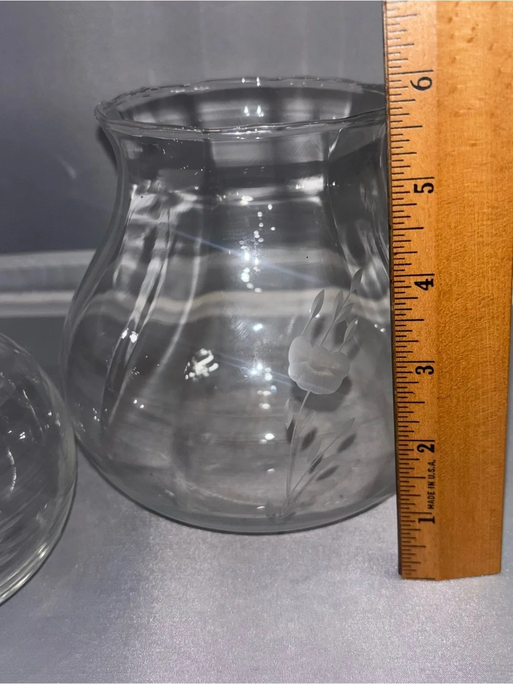 Princess House Heritage Etched Crystal Flower Vase Set of 2